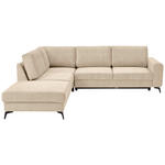 ECKSOFA Beige Chenille  - Beige/Schwarz, KONVENTIONELL, Textil/Metall (257/275cm) - Carryhome