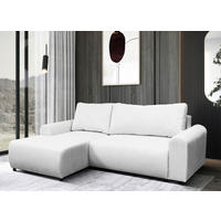 ECKSOFA Creme Struktur  - Creme/Schwarz, Design, Kunststoff/Textil (160/250cm) - MID.YOU