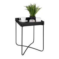 MIZICA, črna  - črna, Trend, kovina/leseni material (35/47/35,5cm) - Ambia Home