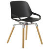 BESUCHERSTUHL  in Schwarz, Eichefarben, Chromfarben  - Chromfarben/Eichefarben, Basics, Holz/Kunststoff (50/72/52cm) - Aeris