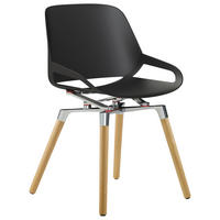 BESUCHERSTUHL  in Schwarz, Eichefarben, Chromfarben  - Chromfarben/Eichefarben, Basics, Holz/Kunststoff (50/72/52cm) - Aeris