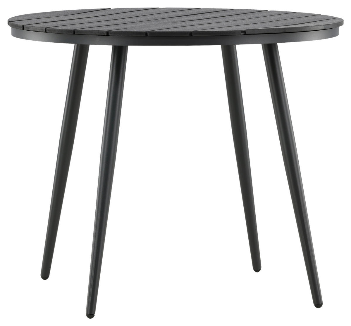 GARTENTISCH Metall, Kunststoff rund  - Schwarz, KONVENTIONELL, Kunststoff/Metall (90/74cm) - Gardenson