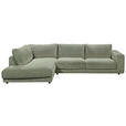 ECKSOFA  in Cord Dunkelgrün  224/325 cm  - Dunkelgrün/Schwarz, Design, Kunststoff/Textil (224/325cm) - Hom`in