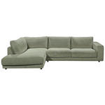 ECKSOFA  in Cord Dunkelgrün  224/325 cm  - Dunkelgrün/Schwarz, Design, Kunststoff/Textil (224/325cm) - Hom`in