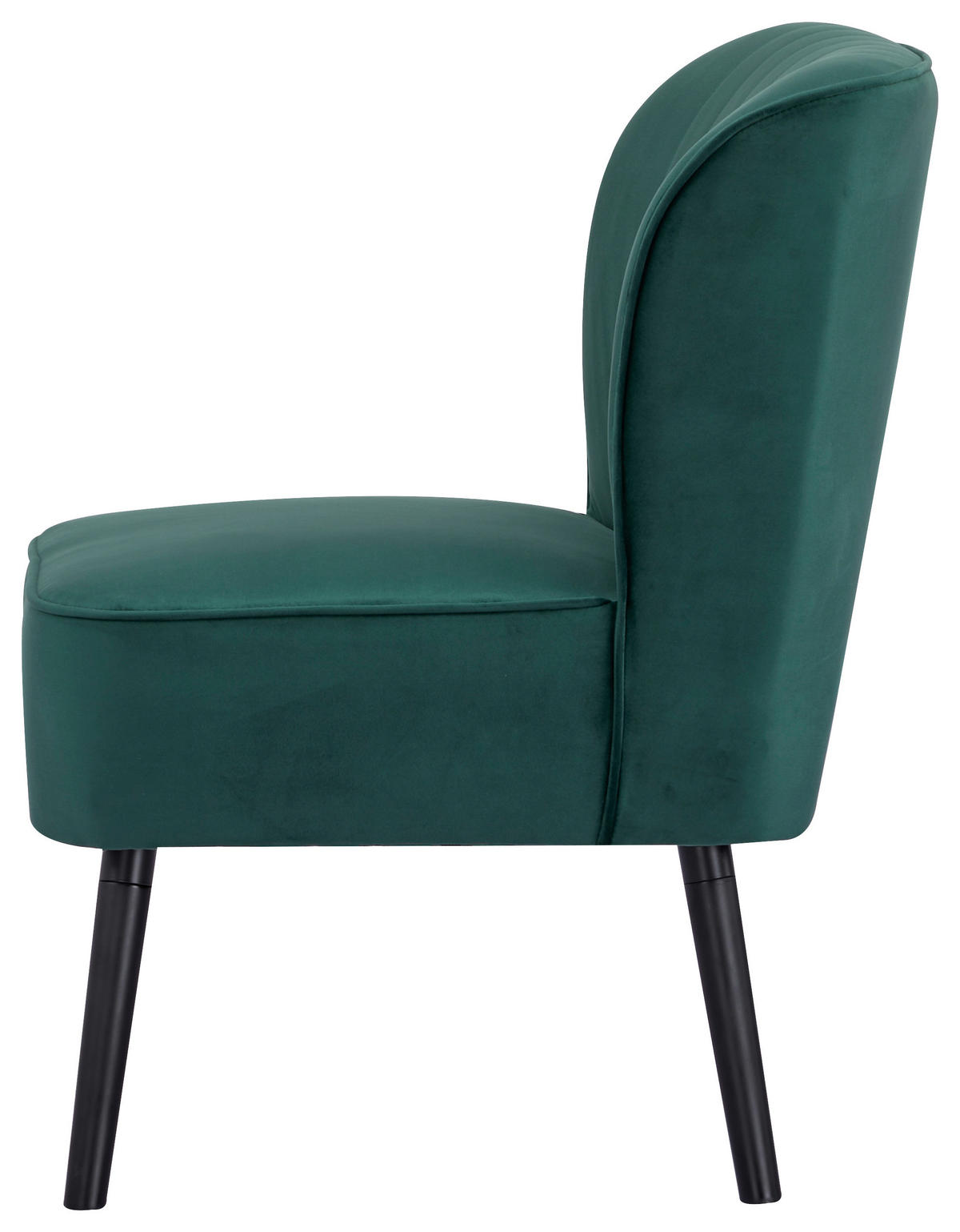 SESSEL Samt Grün    - Schwarz/Grün, Design, Holz/Textil (58/80/64cm) - P & B