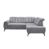 ECKSOFA Hellgrau Mikrofaser  - Hellgrau/Schwarz, MODERN, Textil/Metall (261/200cm) - Livetastic