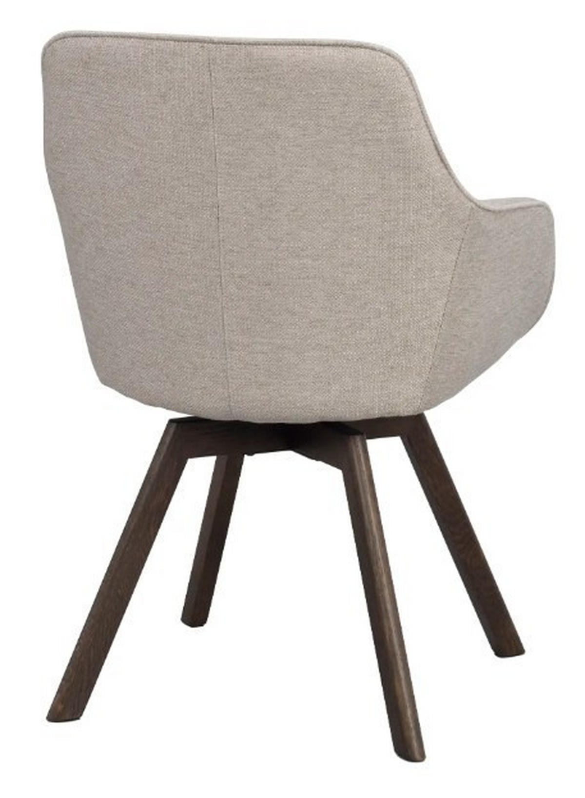STOL MED ARMSTÖD  360° vridbar sits   - sandfärgad/mörkbrun, Klassisk, trä/textil (58/88/60cm) - Rowico