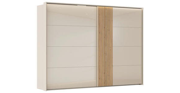 SCHWEBETÜRENSCHRANK 301/223/68 cm 2-türig Eichefarben, Champagner - Champagner/Eichefarben, Design, Glas/Holzwerkstoff (301/223/68cm) - Novel