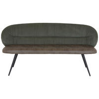 SITZBANK 168/82/62 cm Struktur Grün  - Schwarz/Grün, MODERN, Textil/Metall (168/82/62cm) - MID.YOU