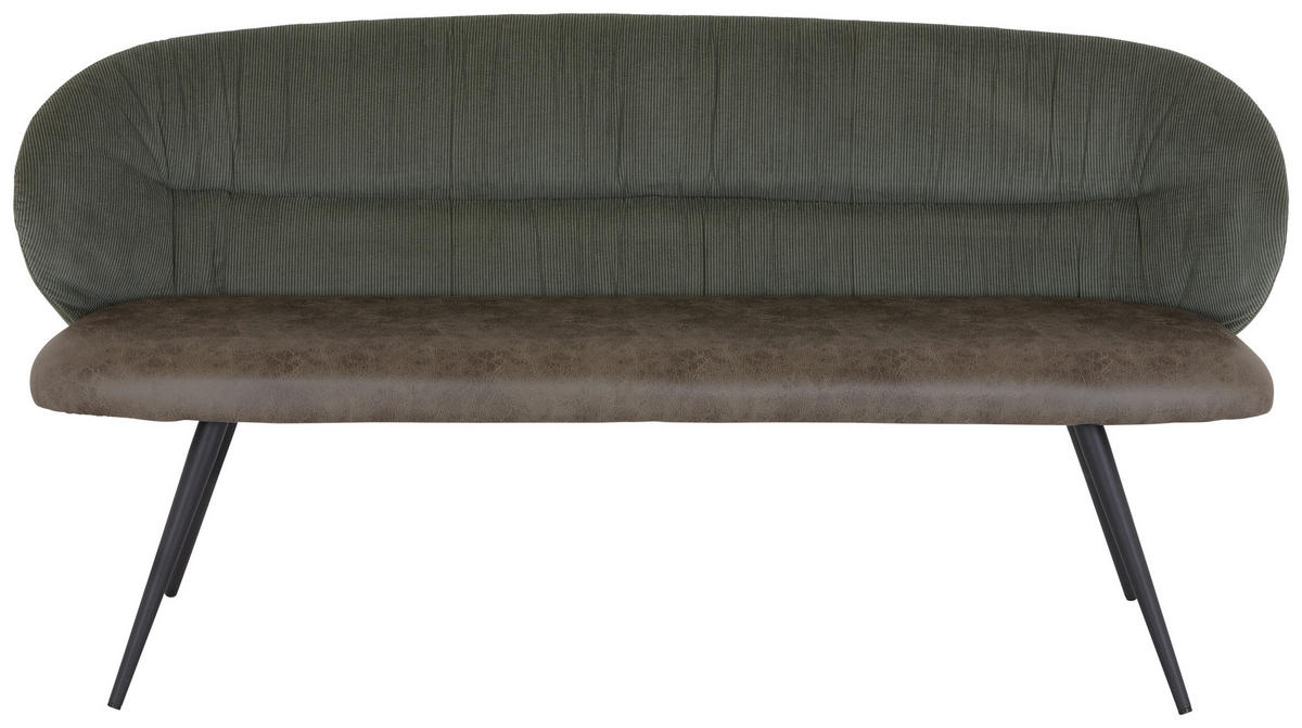 SITZBANK 168/82/62 cm Struktur Grün  - Schwarz/Grün, MODERN, Textil/Metall (168/82/62cm) - MID.YOU