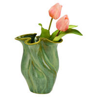 VASE  - Grün, Basics, Keramik (16,0/20,0/16,0cm)