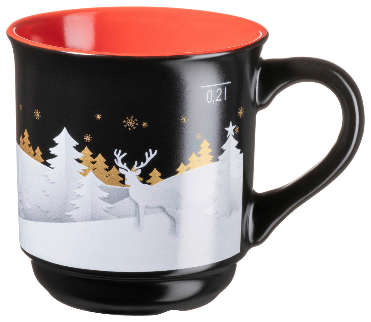 BECHERSET  6-teilig  - Rot/Schwarz, Trend, Keramik (250ml) - Mäser