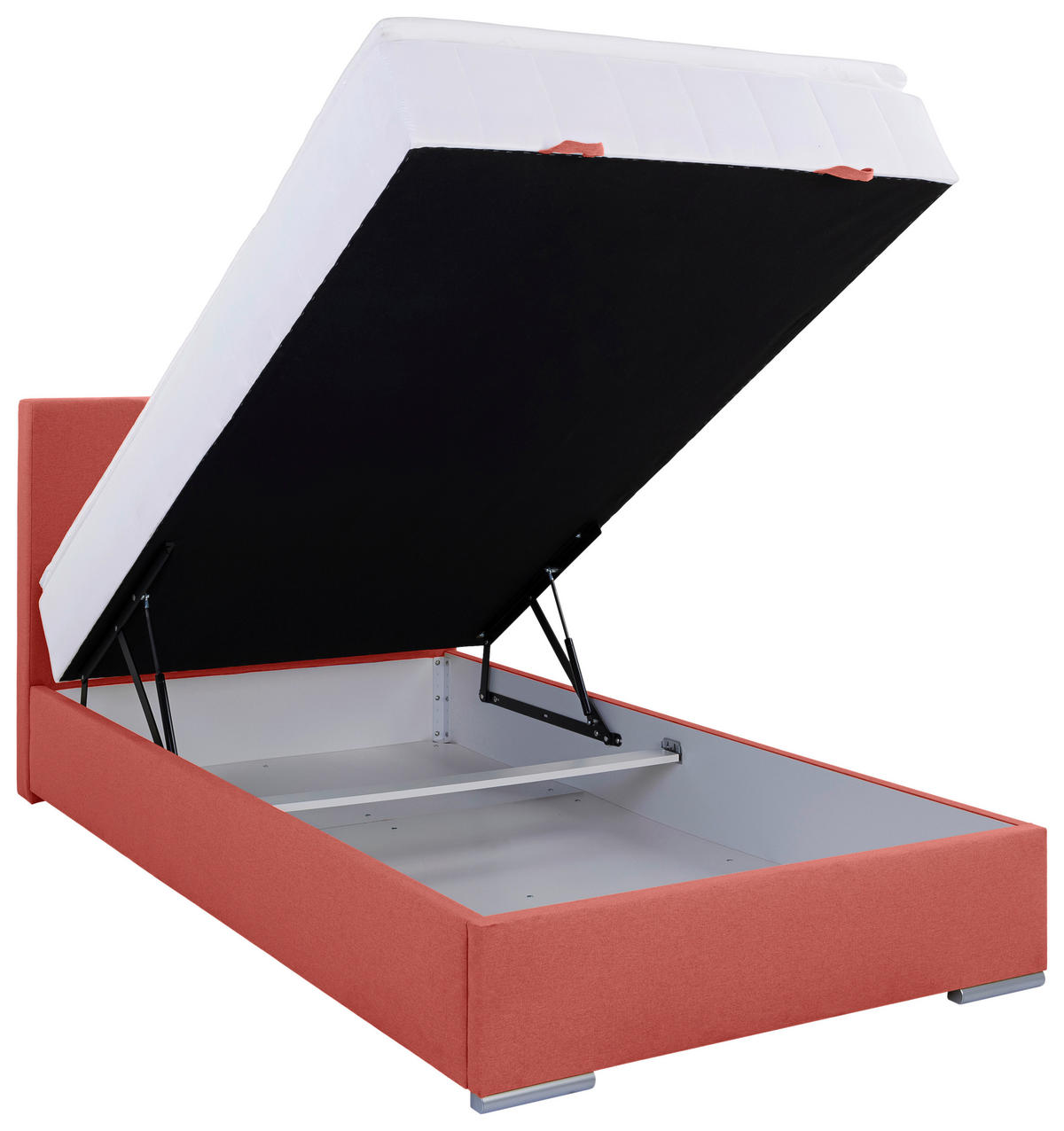 BOXBETT 90/200 cm  in Rot  - Chromfarben/Rot, KONVENTIONELL, Kunststoff/Textil (90/200cm) - Boxxx