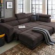 ECKSOFA  in Mikrofaser Braun  301/207 cm  - Schwarz/Braun, Design, Textil/Metall (301/207cm) - Xora