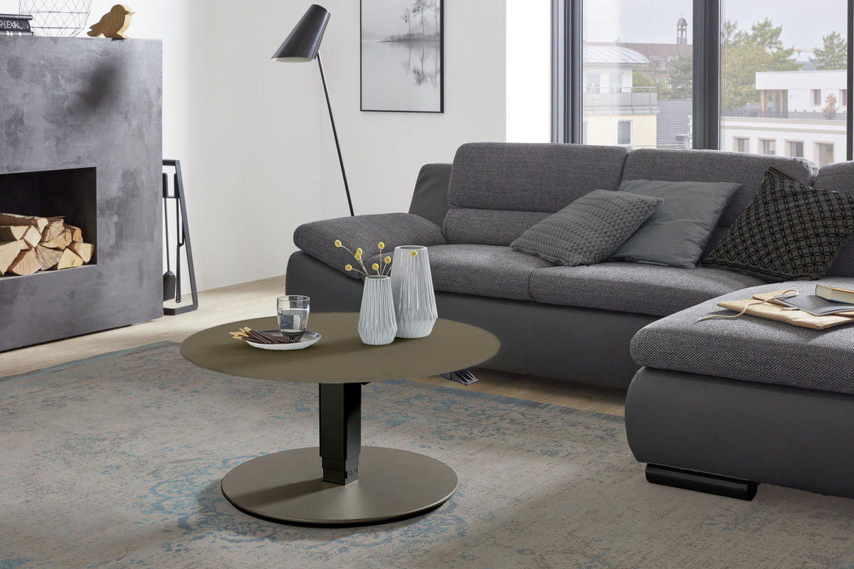 COUCHTISCH in Metall, Glas, Holzwerkstoff 80/80/39(76) cm  - Beige/Schwarz, Design, Glas/Holzwerkstoff (80/80/39(76)cm) - Novel