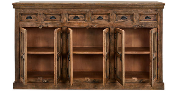 SIDEBOARD in 210/120/45 cm - Braun, Trend, Glas/Holz (210/120/45cm) - Ambia Home
