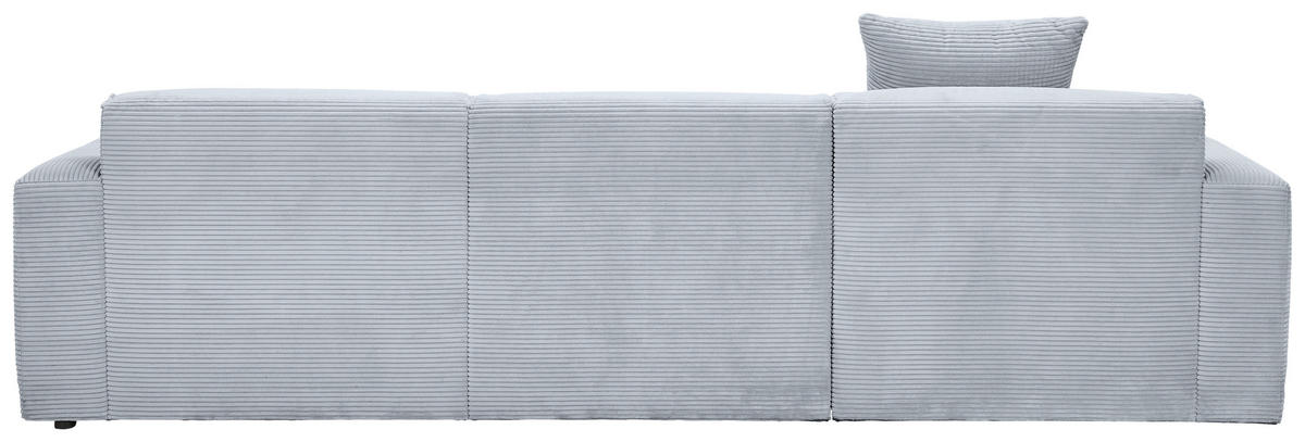 ECKSOFA in Cord Grau  - Schwarz/Grau, Design, Kunststoff/Textil (196/303cm) - Livetastic