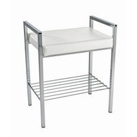 BADHOCKER - Chromfarben/Weiß, Basics, Textil/Metall (50/60/36cm)