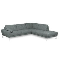 ECKSOFA  Webstoff Anthrazit  - Chromfarben/Anthrazit, Design, Textil/Metall (273/250cm) - Livetastic