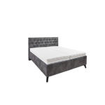 POLSTERBETT 180/200 cm,  in Grau, Bettkasten, Lattenroste, Matratzen, H2 + H3 = mittel + fest  - Schwarz/Weiß, Design, Holz/Textil (180/200cm) - Voleo