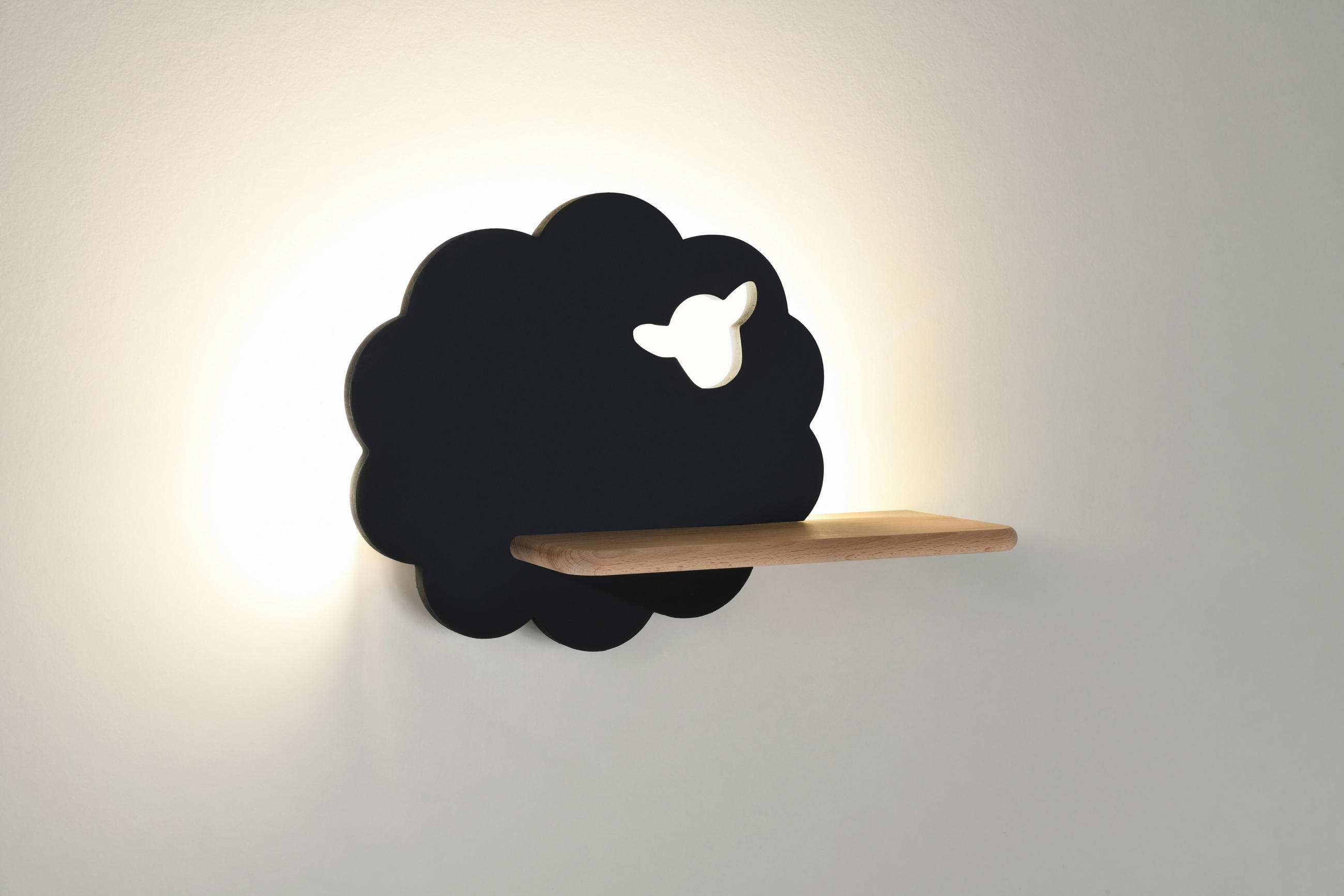 KINDERWANDLEUCHTE 36/12/24 cm   - Schwarz, Basics, Holz/Holzwerkstoff (36/12/24cm)