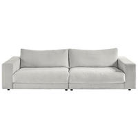 3-SITZER-SOFA in Cord Graubraun  - Graubraun/Schwarz, Design, Kunststoff/Textil (290/86/127cm) - Lomoco