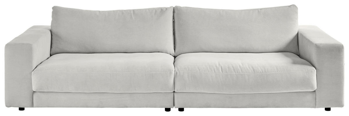 3-SITZER-SOFA in Cord Graubraun  - Graubraun/Schwarz, Design, Kunststoff/Textil (290/86/127cm) - Lomoco