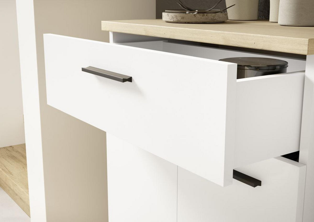 GARDEROBE  in 105/188/38 cm  - Eichefarben/Weiß, MODERN, Glas/Holzwerkstoff (105/188/38cm) - Xora