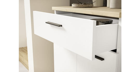 GARDEROBE  in 105/188/38 cm  - Eichefarben/Weiß, MODERN, Glas/Holzwerkstoff (105/188/38cm) - Xora