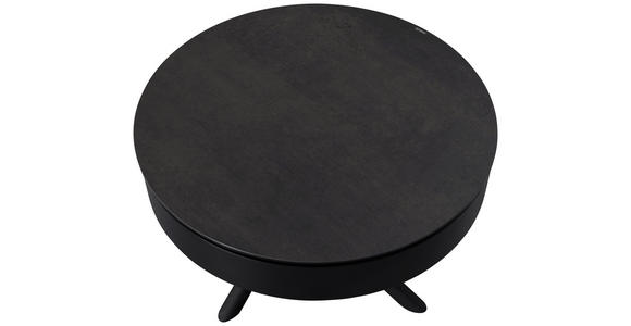COUCHTISCH ESG 73.5/73,5/42 cm rund Schwarz, Bronzefarben - Schwarz/Bronzefarben, Design, Glas/Keramik (73.5/73,5/42cm) - Novel