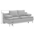 BOXSPRINGSOFA Webstoff Braun  - Eichefarben/Beige, Design, Holz/Textil (202/78/93/100cm) - Carryhome