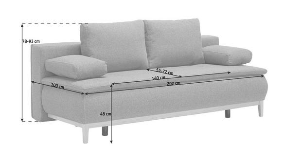 BOXSPRINGSOFA in Webstoff Hellgrau  - Eichefarben/Beige, Design, Holz/Textil (202/78/93/100cm) - Venda