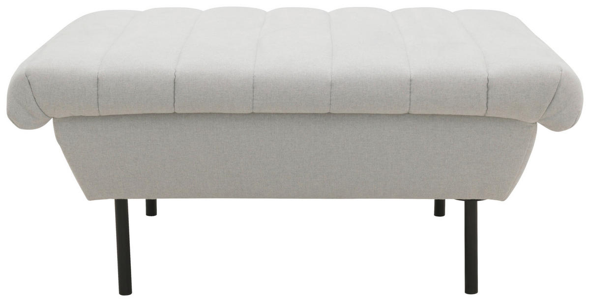 HOCKER in Textil Silberfarben  - Silberfarben/Schwarz, Design, Textil/Metall (70/70/45cm) - LOOKS by W.Joop