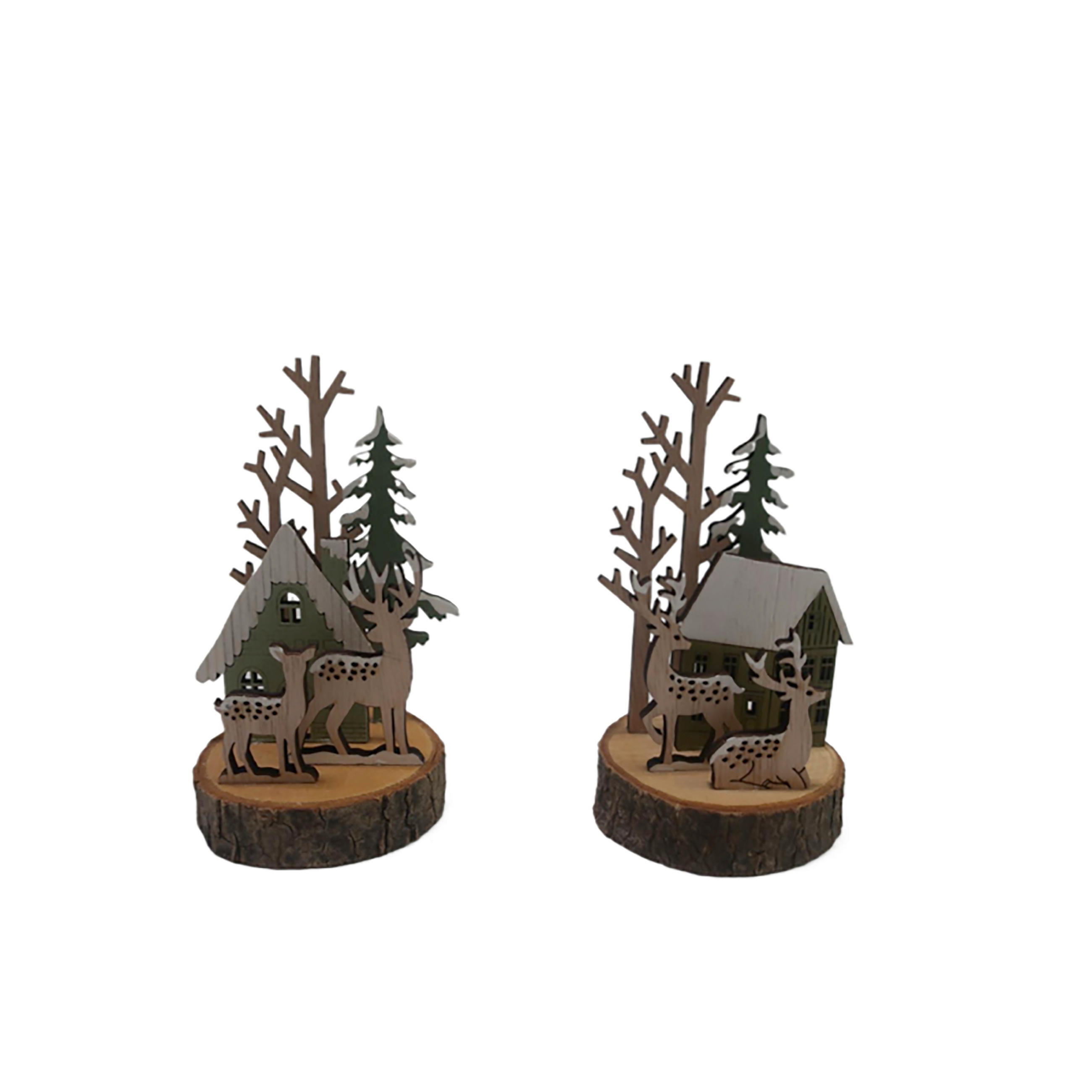 KARÁCSONYI FIGURA - natúr színű/fehér, Lifestyle, faalapú anyag/fa (8,5/13cm) - X-Mas