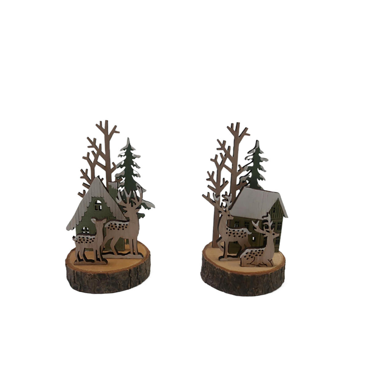KARÁCSONYI FIGURA - natúr színű/fehér, Lifestyle, faalapú anyag/fa (8,5/13cm) - X-Mas