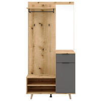 GARDEROBE  in 100/204/40 cm  - Graphitfarben/Eiche Artisan, KONVENTIONELL, Holzwerkstoff (100/204/40cm) - Boxxx