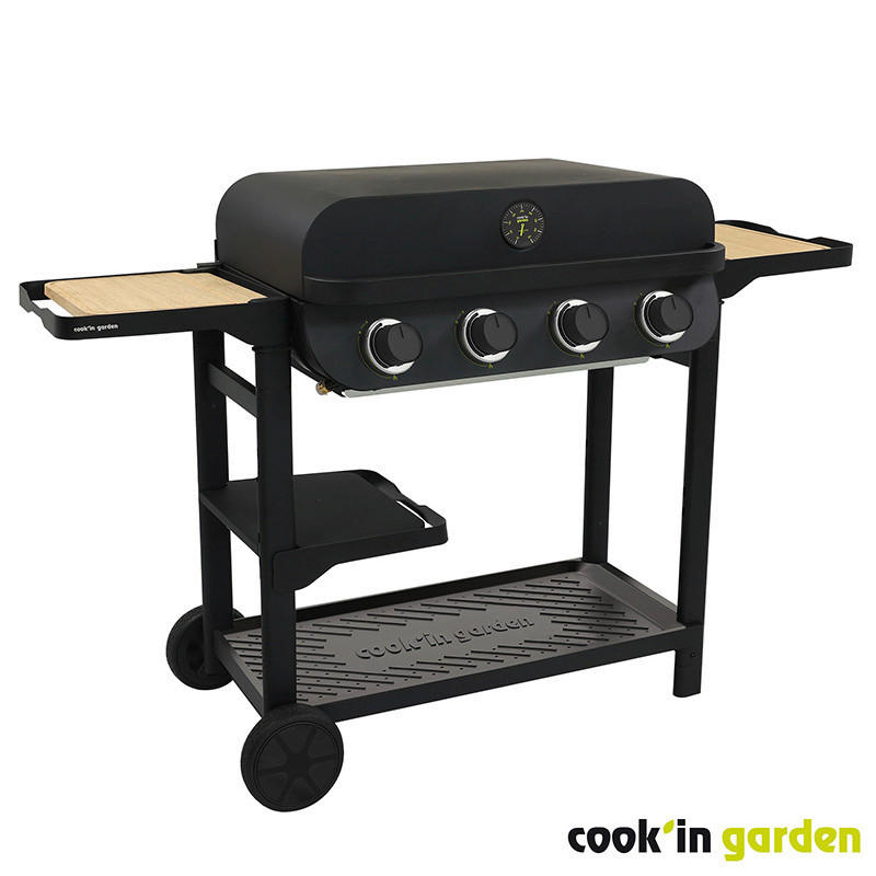 GASGRILL - Schwarz, Lifestyle, Holz/Metall (158/59/105cm)