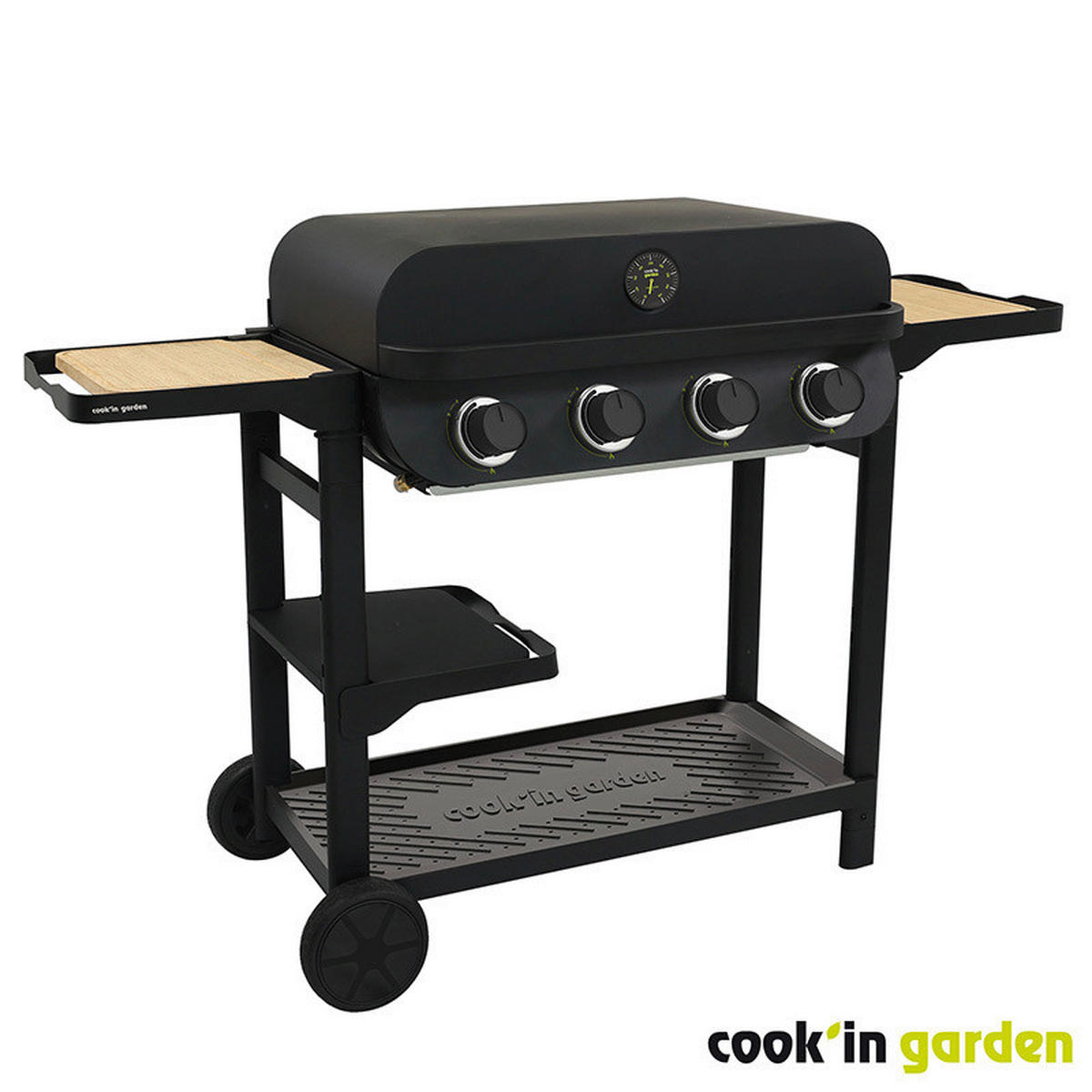 GASGRILL - Schwarz, Lifestyle, Holz/Metall (158/59/105cm)