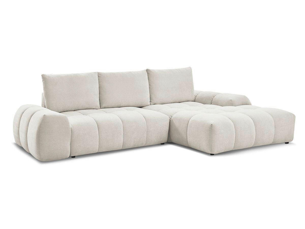 ECKSCHLAFSOFA EVEREST  mit Rücken echt, Armteil links, Armteil rechts Struktur Beige  - Beige/Schwarz, MODERN, Kunststoff/Textil (318/180cm) - Livetastic