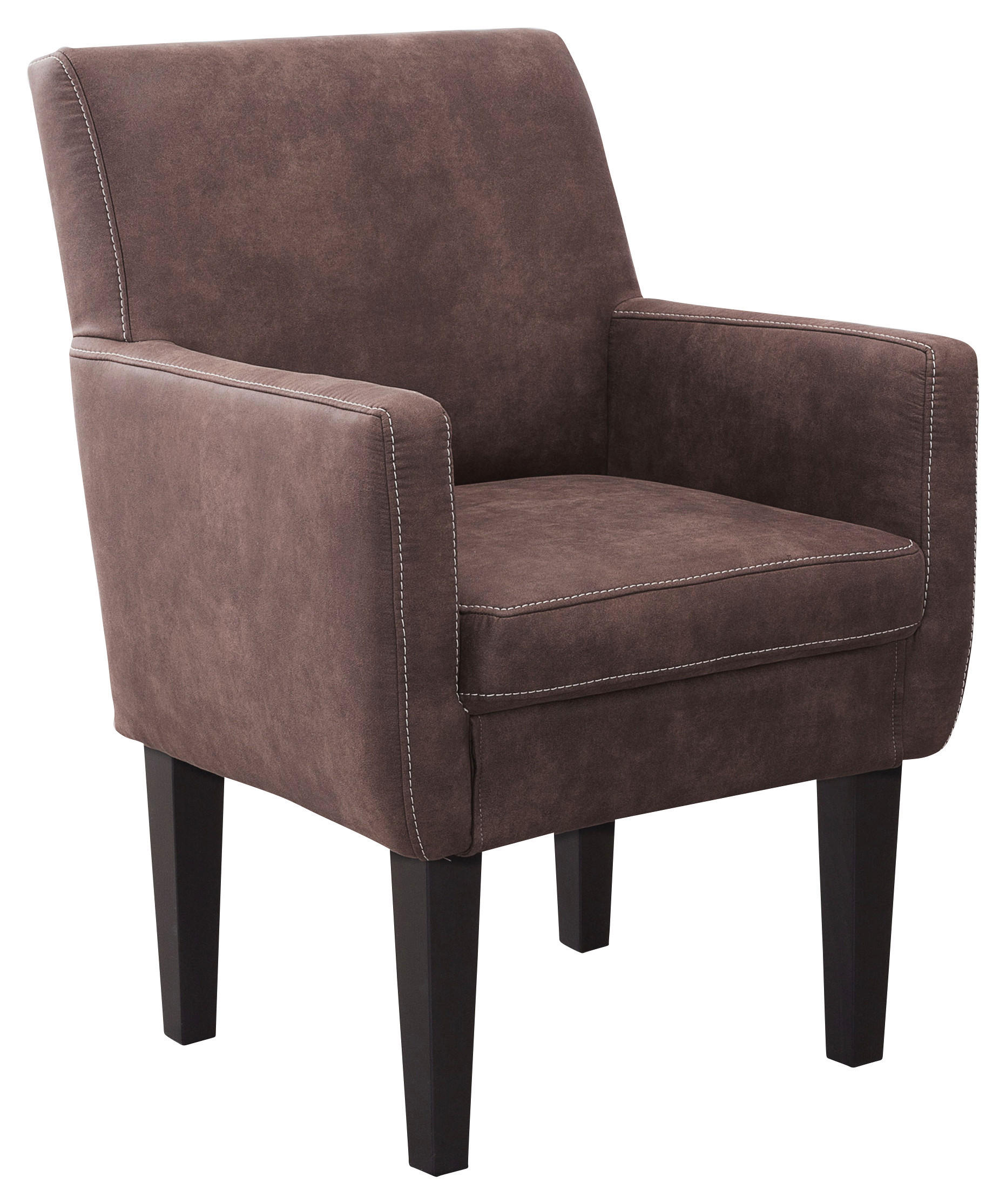 SESSEL in Mikrofaser Dunkelbraun  - Dunkelbraun/Beige, KONVENTIONELL, Holz/Textil (66/97/71cm) - Sit & More