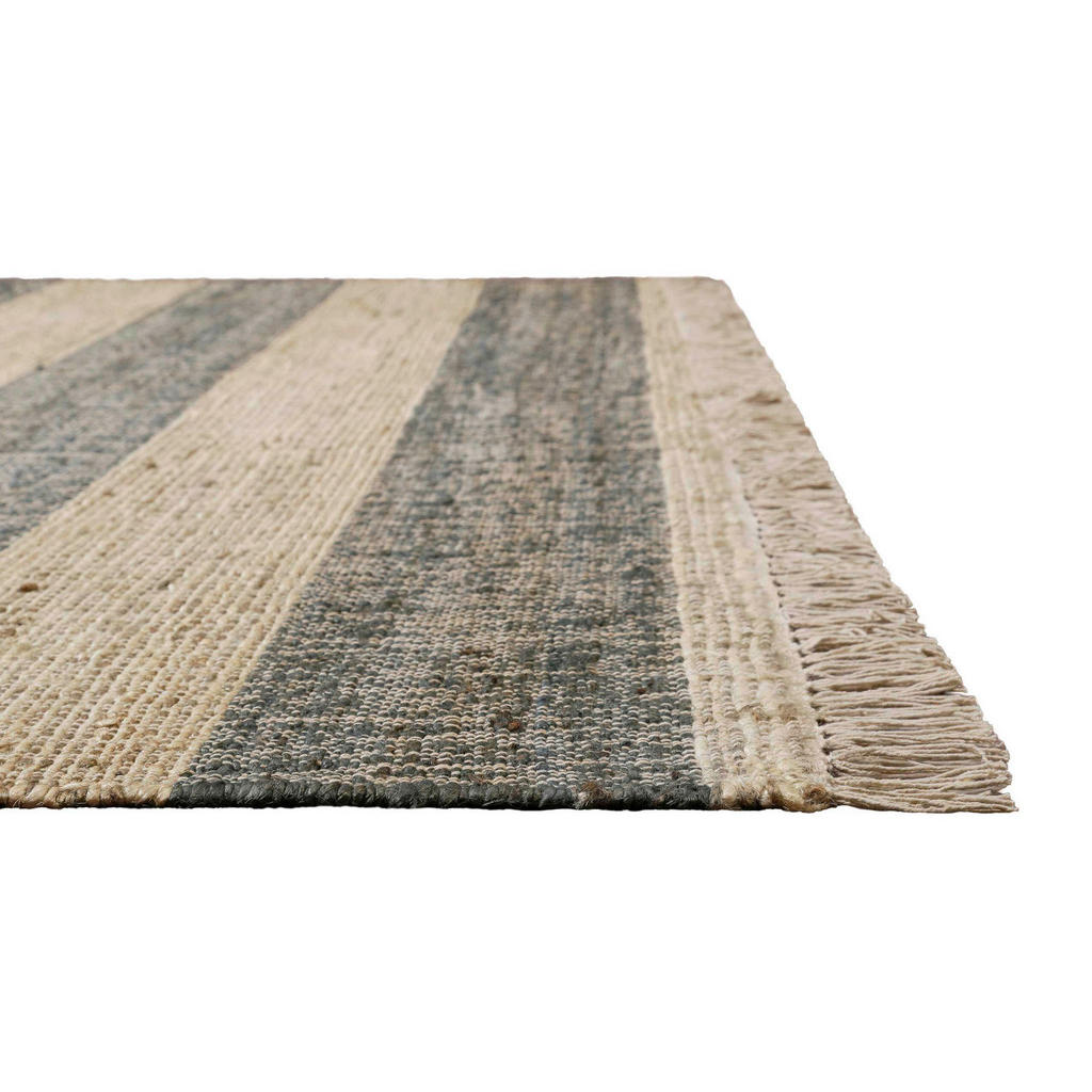 Thumbnail - Handwebteppich Virgil, Anthrazit, Sand, Textil, Streifen, rechteckig, 130x190 cm, GoodWeave, für Fußbodenheizung geeigne...