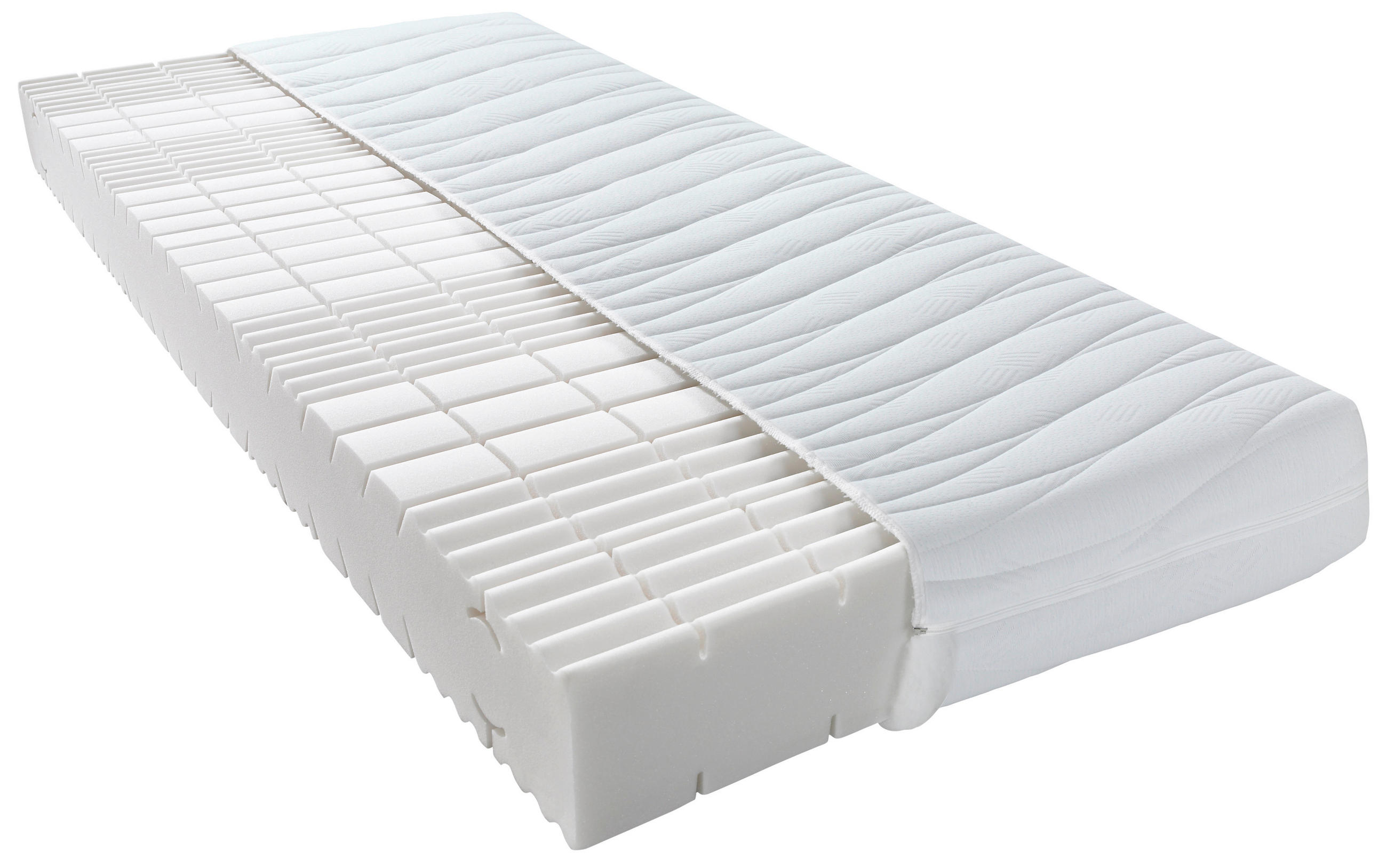 KOMFORTSCHAUMMATRATZE 200/200 cm Höhe ca. 18 cm  - Weiß, Basics, Textil (200/200cm) - Sleeptex
