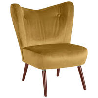 SESSEL in Samt, Velours Gelb  - Gelb/Nussbaumfarben, Design, Holz/Holzwerkstoff (70/86/69cm) - Max Winzer
