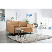 2-SITZER-SOFA JULI Samt Hellbraun  - Hellbraun/Schwarz, Design, Holz/Textil (138/86/100cm) - P & B