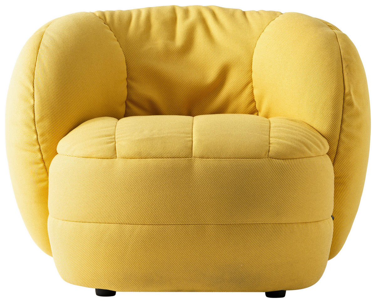 SESSEL in Struktur Gelb  - Gelb/Schwarz, Design, Textil (96/76/91cm) - Connubia 