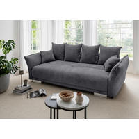 BIGSOFA Mikrofaser Graphitfarben  - Chromfarben/Graphitfarben, Basics, Kunststoff/Textil (242/71/90/131cm) - Livetastic