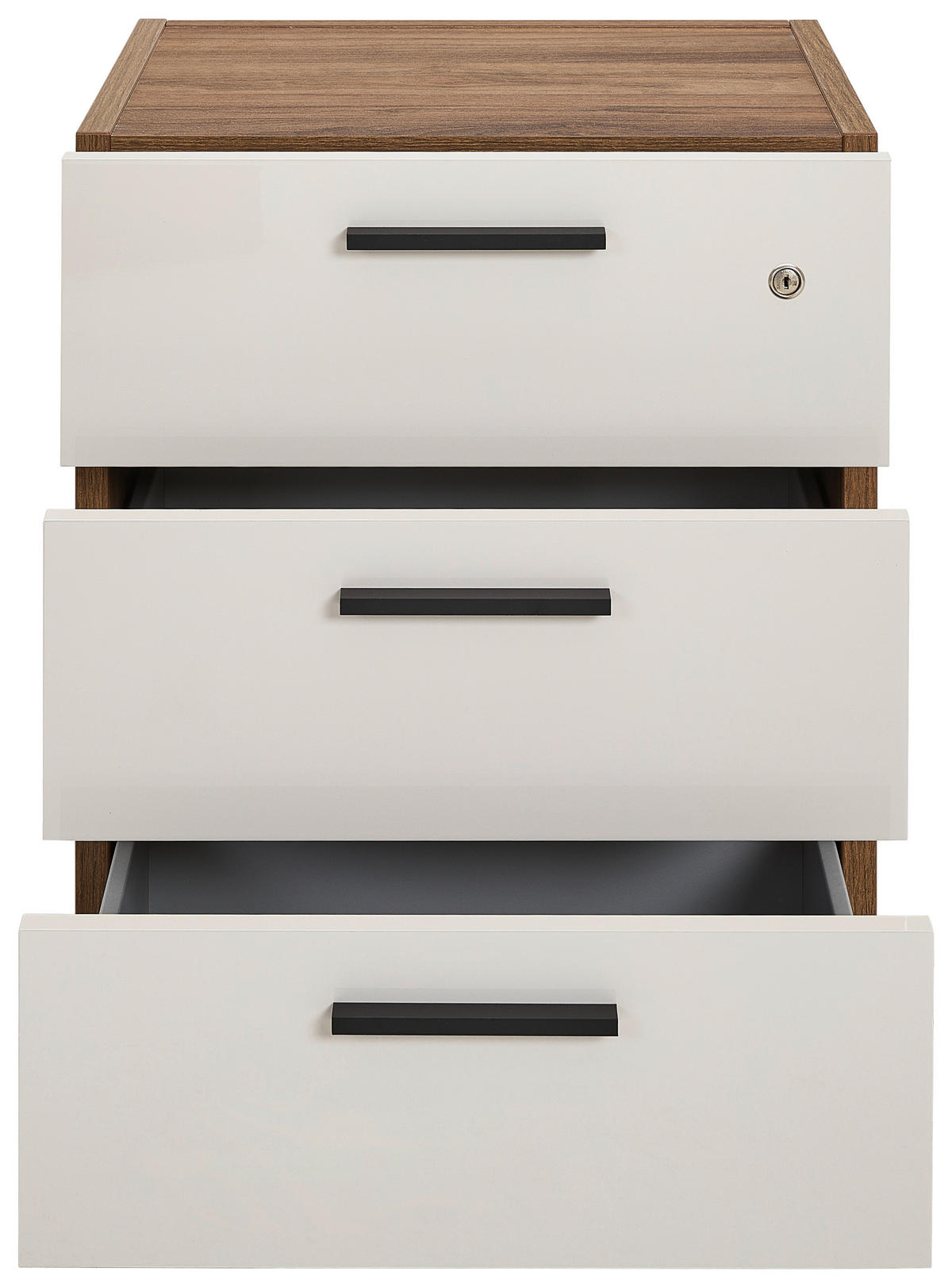 ROLLCONTAINER 50/61,2/47,5 cm  - Kaschmir/Nussbaumfarben, Design, Holzwerkstoff/Metall (50/61,2/47,5cm) - Stylife