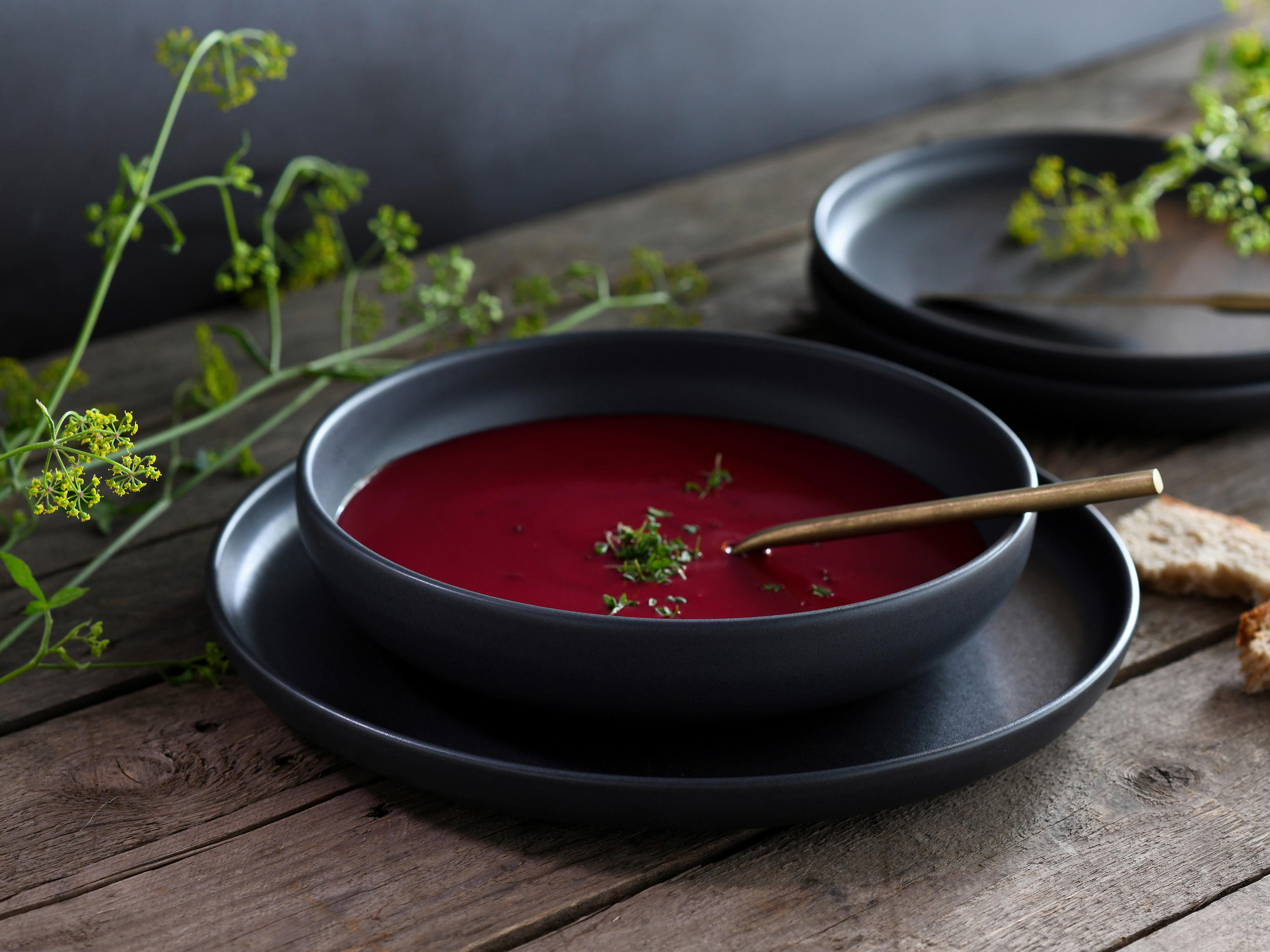 TAFELSERVICE Schwarz 12-teilig Uno - Schwarz, Design, Keramik (36,5/36,5/34,5cm) - Creatable