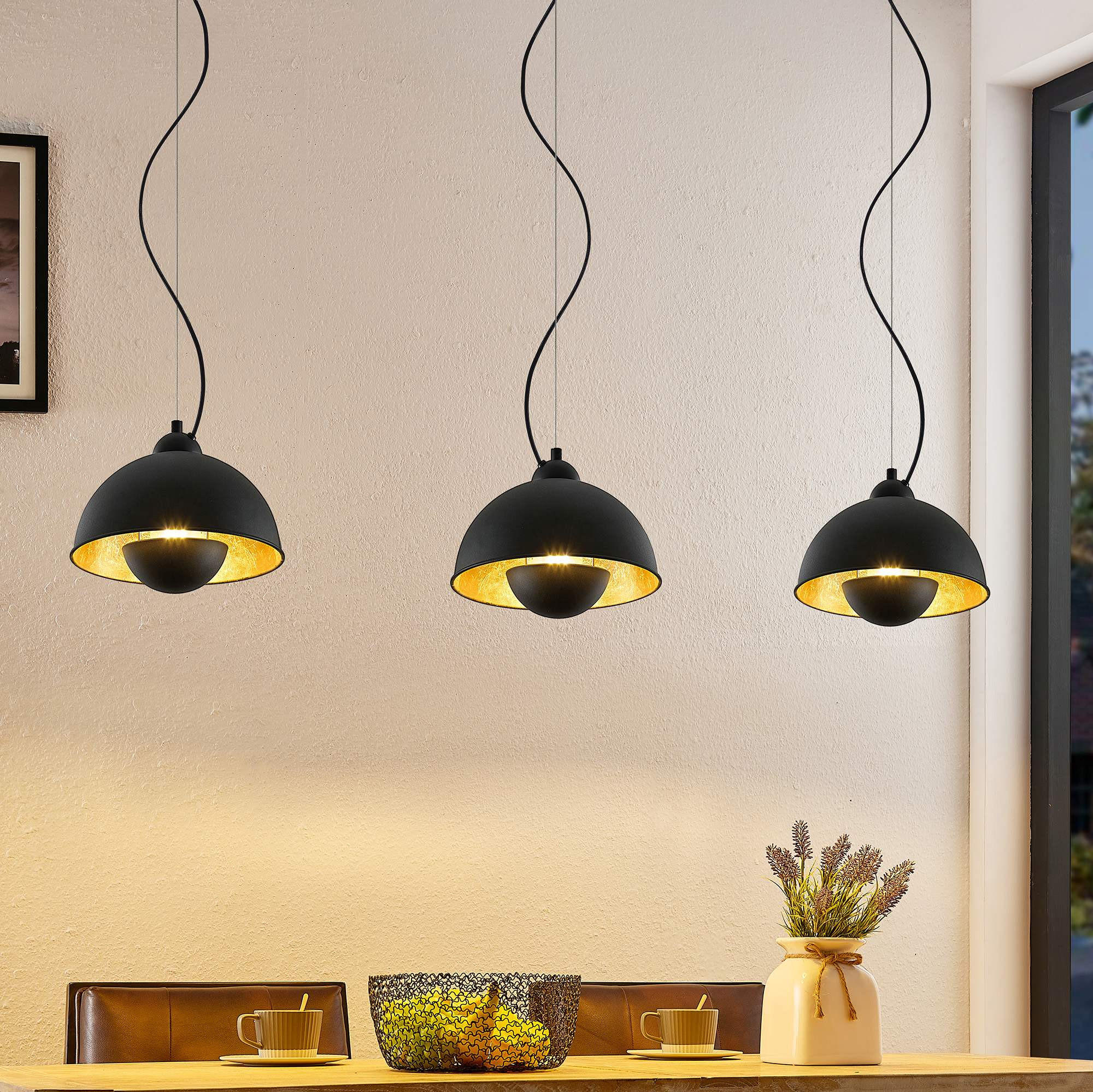 HÄNGELEUCHTE Crosby 120,5/25/150 cm   - Goldfarben/Schwarz, LIFESTYLE, Metall (120,5/25/150cm) - Marama