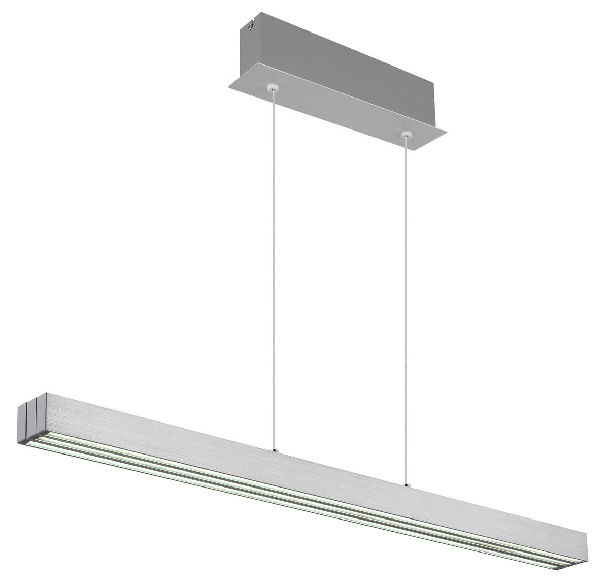LED-HÄNGELEUCHTE 95-150/7,5/80-150 cm    - Opal/Alufarben, Design, Kunststoff/Metall (95-150/7,5/80-150cm) - Globo